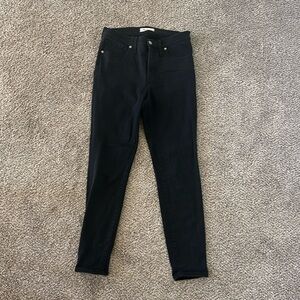 Madewell black high rise skinny jeans